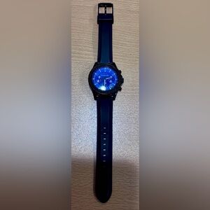 Michael Kors Chronograph with Blue Dial and Black Strap